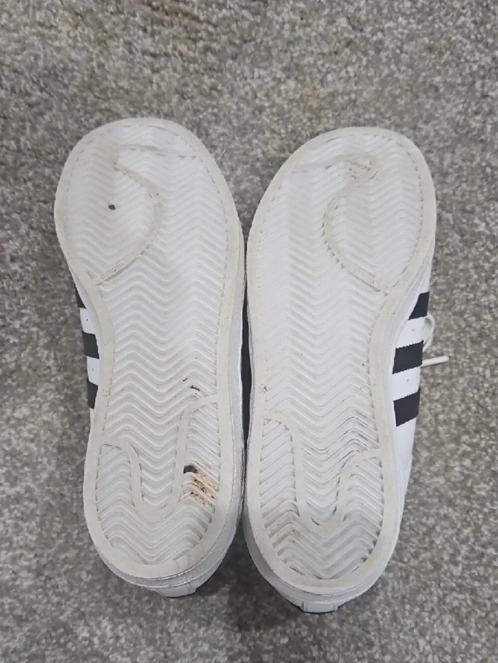 adidas White and Black Superstar Sneakers size 7